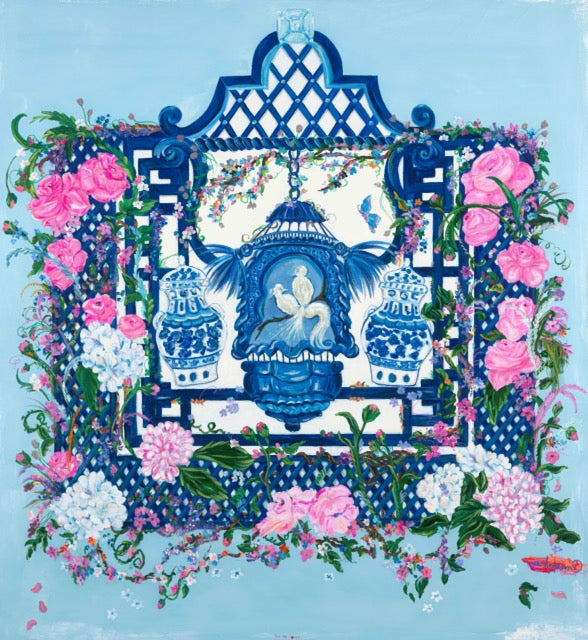 Trellis of Blossoms Print